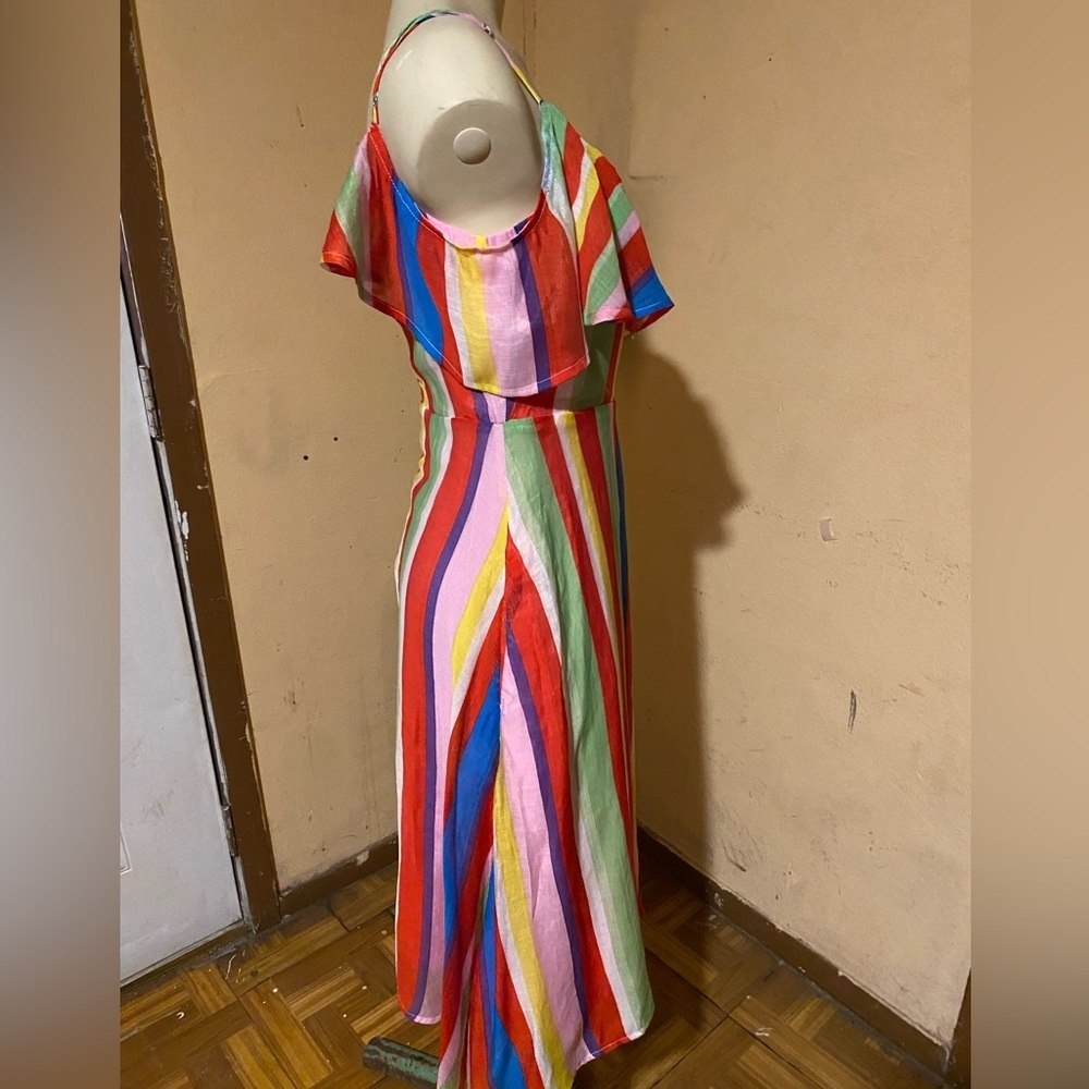 Lulu's Red and Blue Ruffled Slit Sundress - Picture 14 of 16